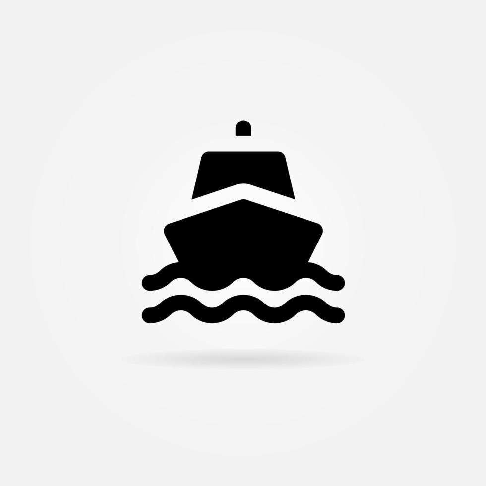 Ship, Vehicle, Transportation, Harbor Icon Solid Style. Vector Icon Design Element. Vector Icon Template Background