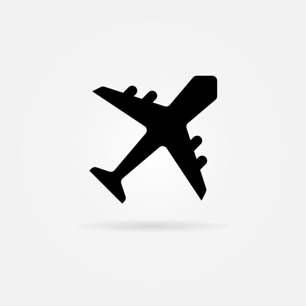 avión, avión, aeropuerto, icono de vuelo estilo sólido. elemento de diseño de icono de vector. Fondo de plantilla de icono de vector