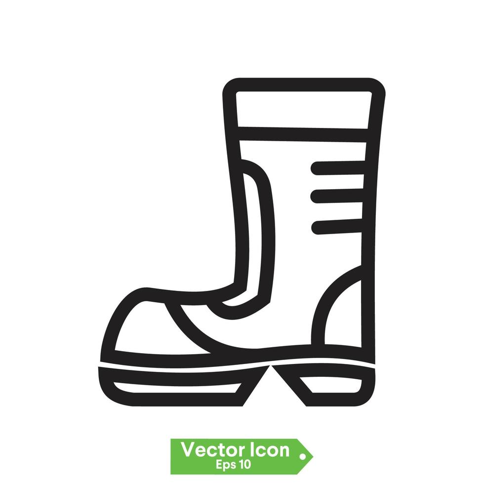 icono de botas. icono de línea de botas vector