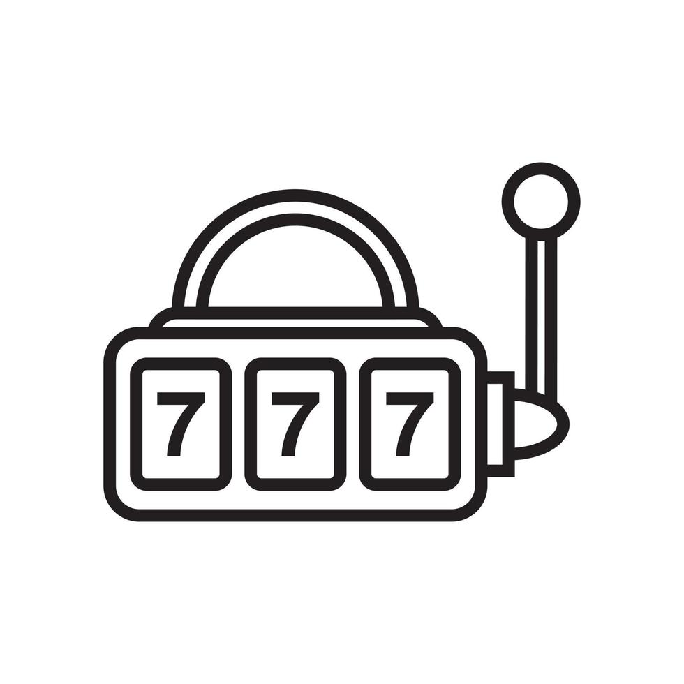 online slot machine with lucky sevens jackpot icon template black color editable. online slot machine with lucky sevens jackpot icon symbol Flat vector illustration for graphic and web design.