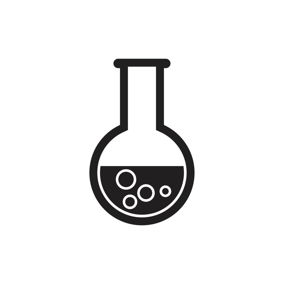 plantilla de icono de vidrio de laboratorio editable en color negro. Ilustración de vector plano de símbolo de icono de vidrio de laboratorio para diseño gráfico y web.