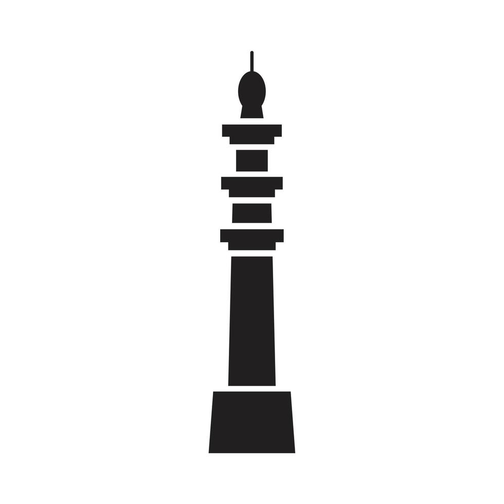 plantilla de icono de minarete de mezquita color negro editable. ilustración de vector plano de símbolo de icono de minarete de mezquita para diseño gráfico y web.