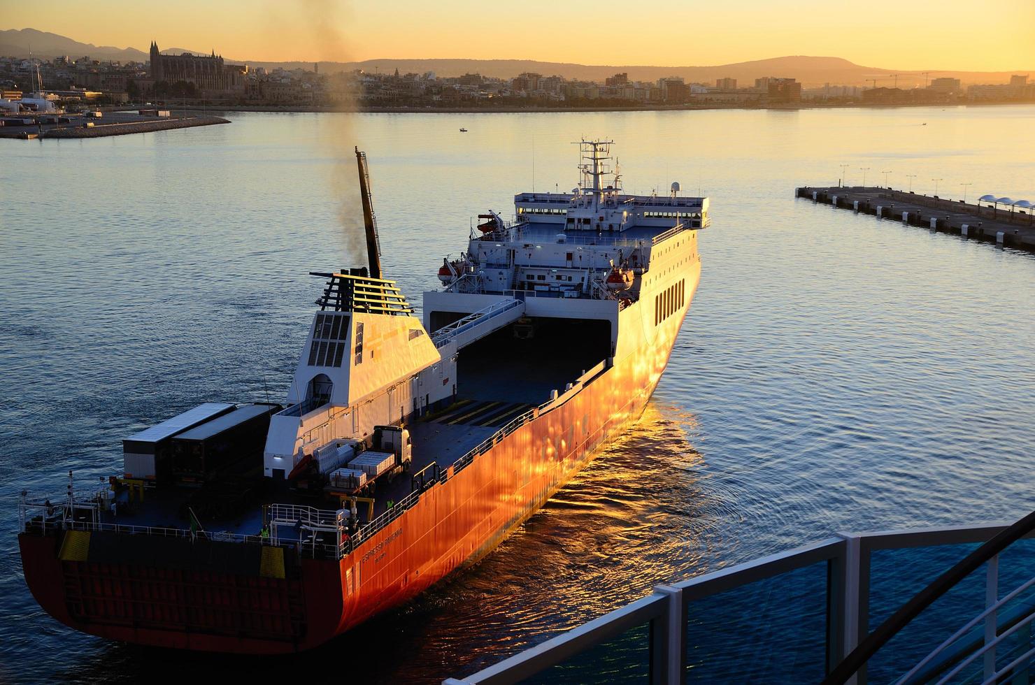 big ship in Barcelona photo