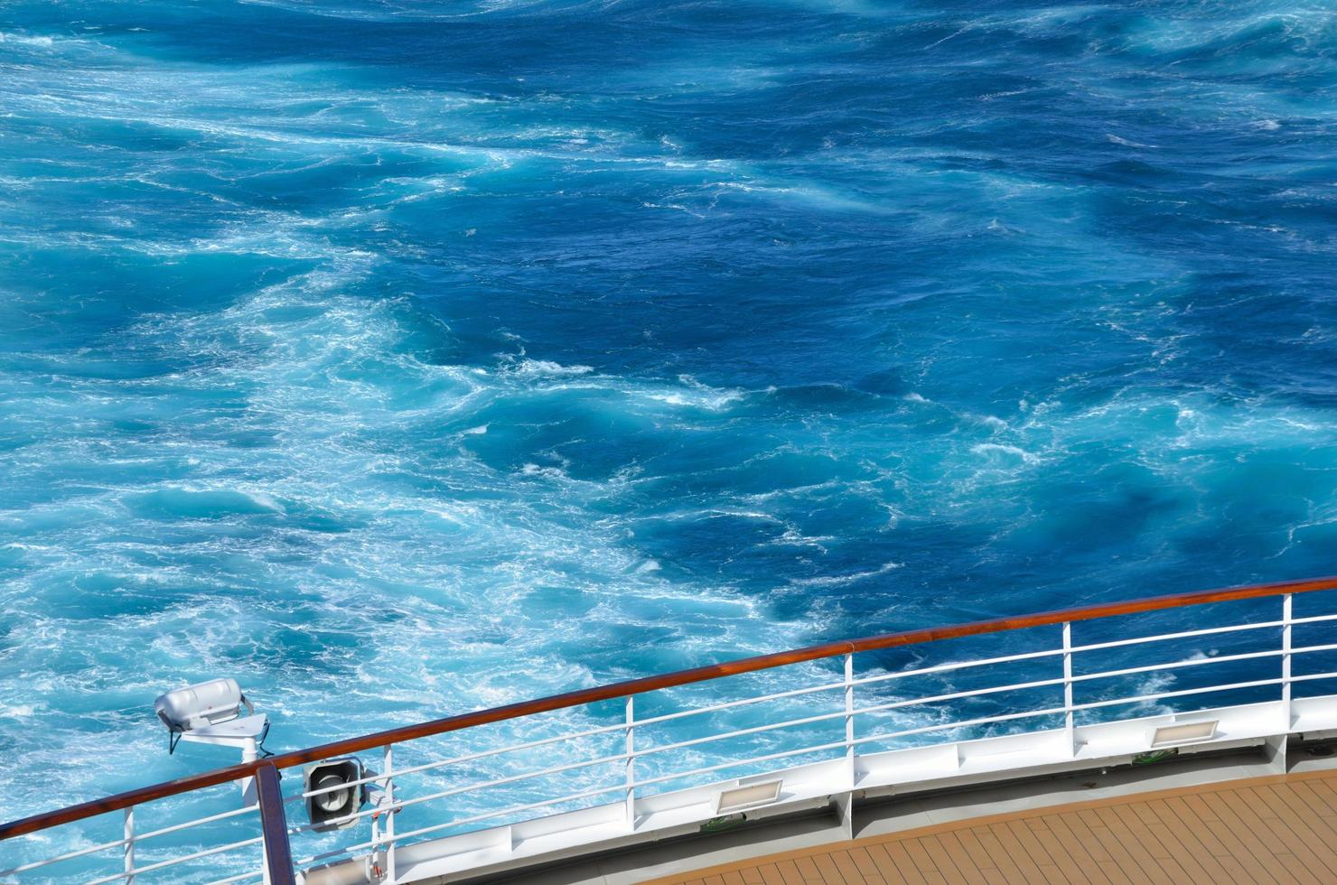 blue sea at cruise ship photo