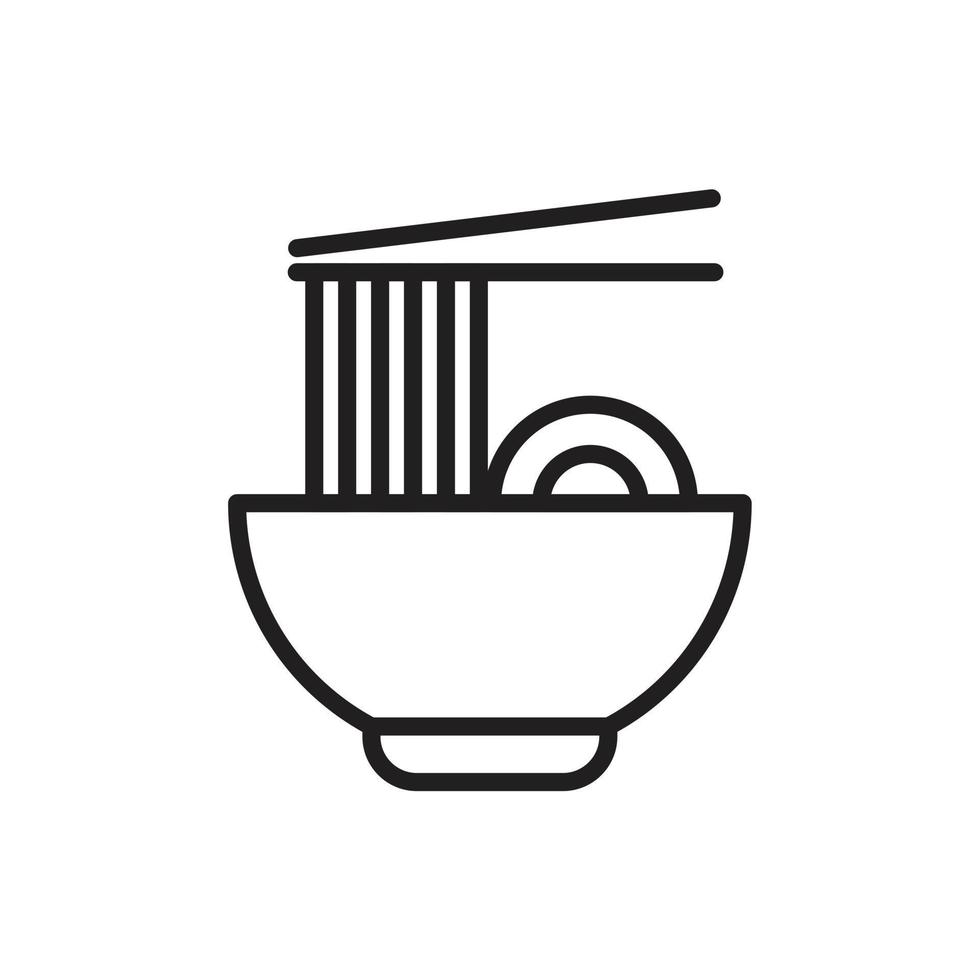 conjunto de iconos de ramen. esquema conjunto de iconos de vector de ramen para diseño web aislado sobre fondo blanco