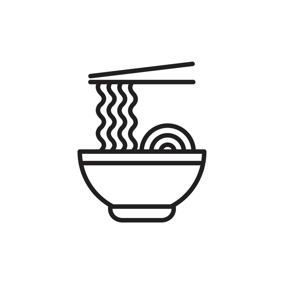 conjunto de iconos de ramen. esquema conjunto de iconos de vector de ramen para diseño web aislado sobre fondo blanco