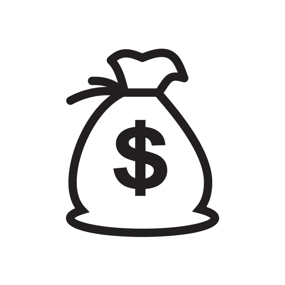 plantilla de icono de bolsa de dinero color negro editable. ilustración de vector plano de símbolo de icono de bolsa de dinero para diseño gráfico y web.