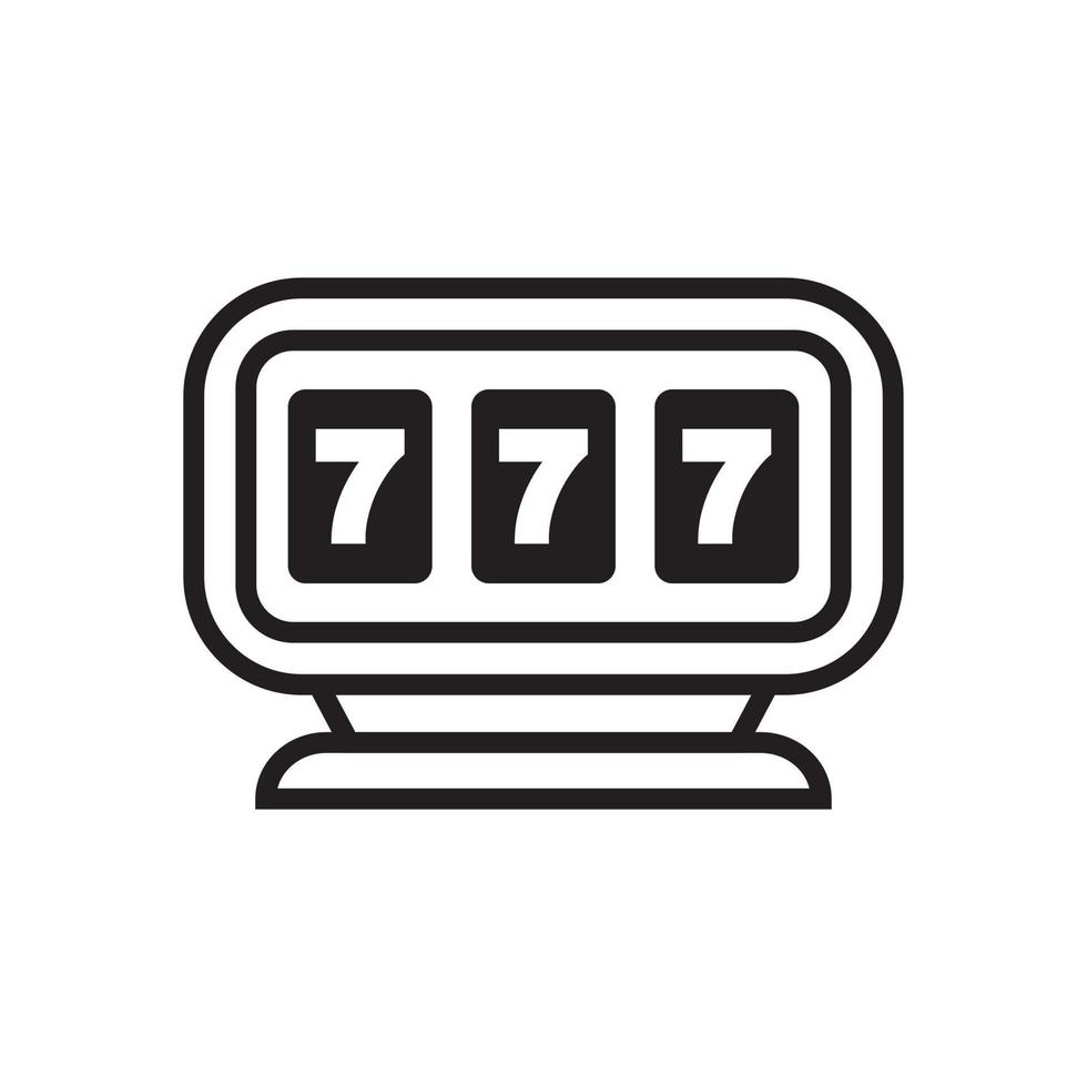 online slot machine with lucky sevens jackpot icon template black color editable. online slot machine with lucky sevens jackpot icon symbol Flat vector illustration for graphic and web design.