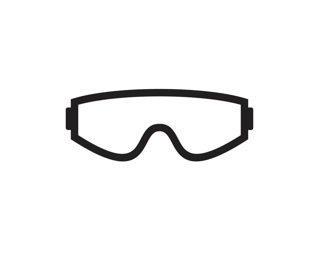 Ilustración de vector plano de símbolo de icono de gafas para diseño gráfico y web.