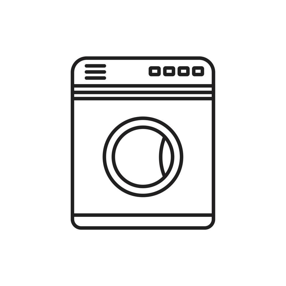 plantilla de icono de lavadora color negro editable. vector