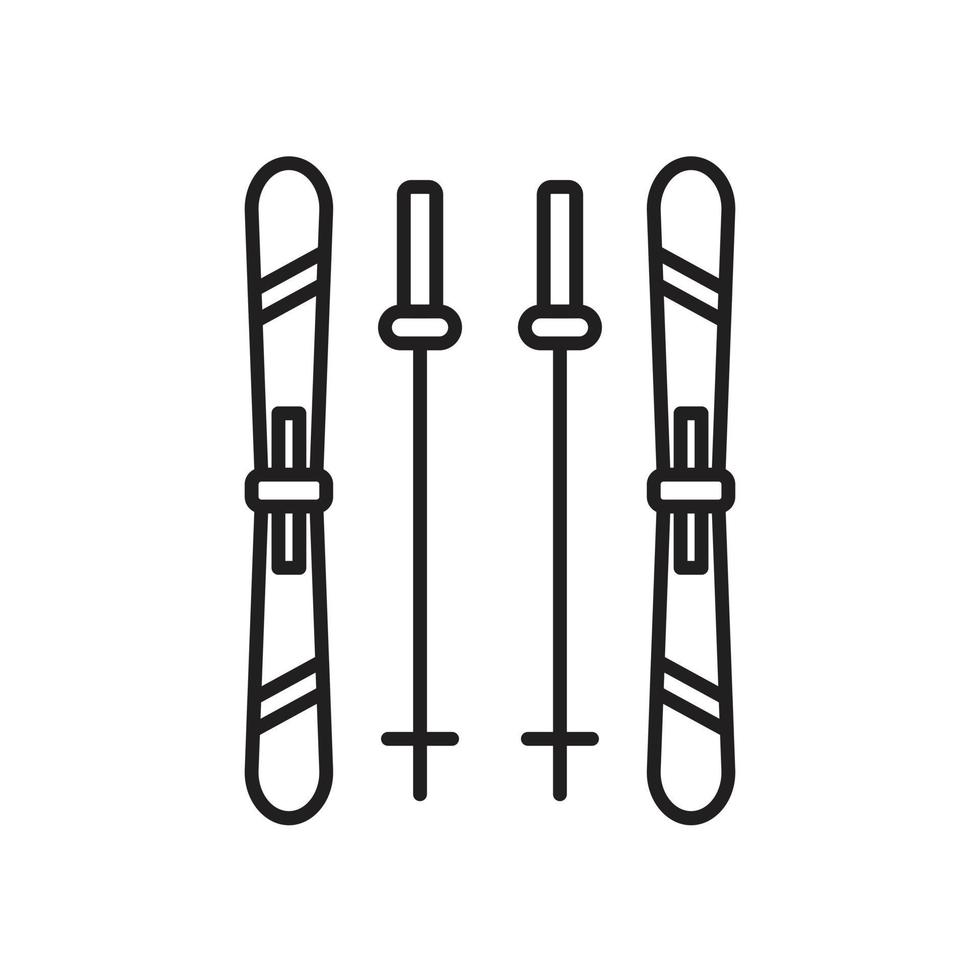 Skis icon template black color editable.  Skis icon symbol Flat vector illustration for graphic and web design.