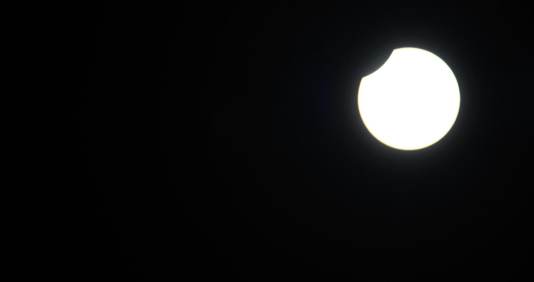bright solar eclipse panorama photo