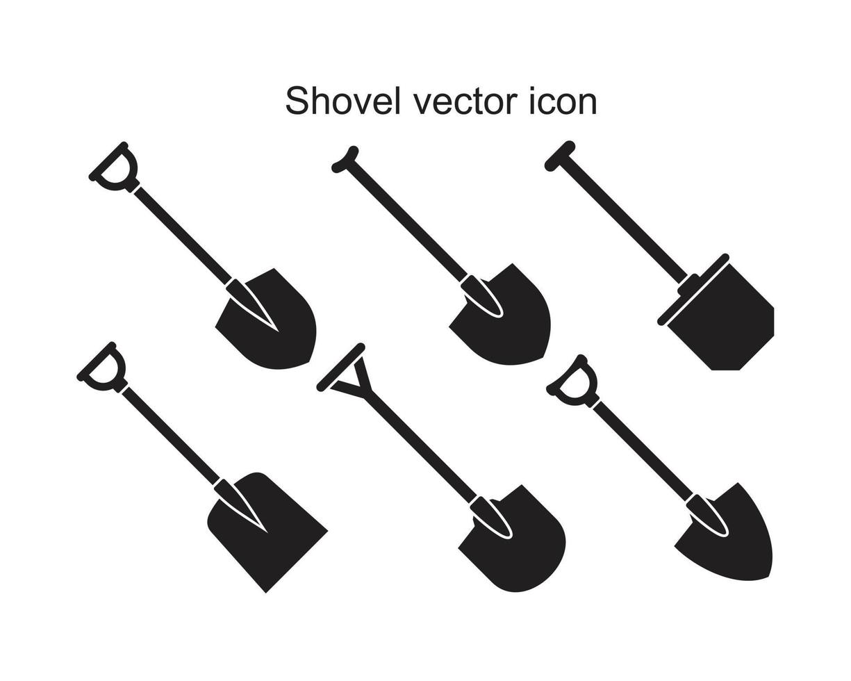 plantilla de icono de pala editable en color negro. Ilustración de vector plano de símbolo de icono de pala para diseño gráfico y web.