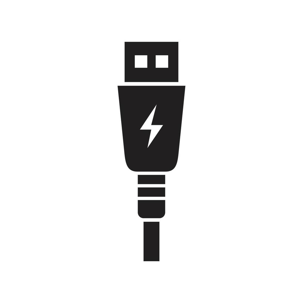 WebUSB charge icon template black color editable. USB charge icon symbol Flat vector illustration for graphic and web design.