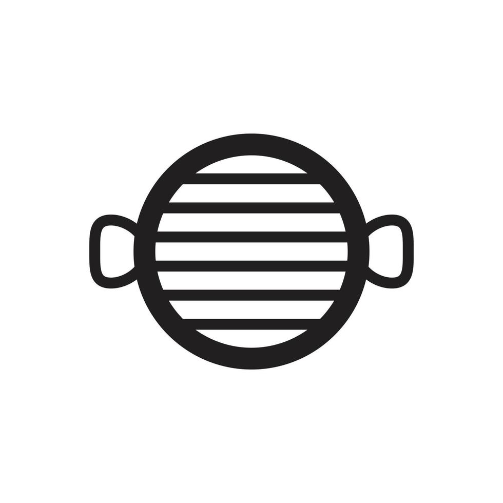 plantilla de icono de parrilla editable en color negro. ilustración de vector plano de símbolo de icono de parrilla para diseño gráfico y web.