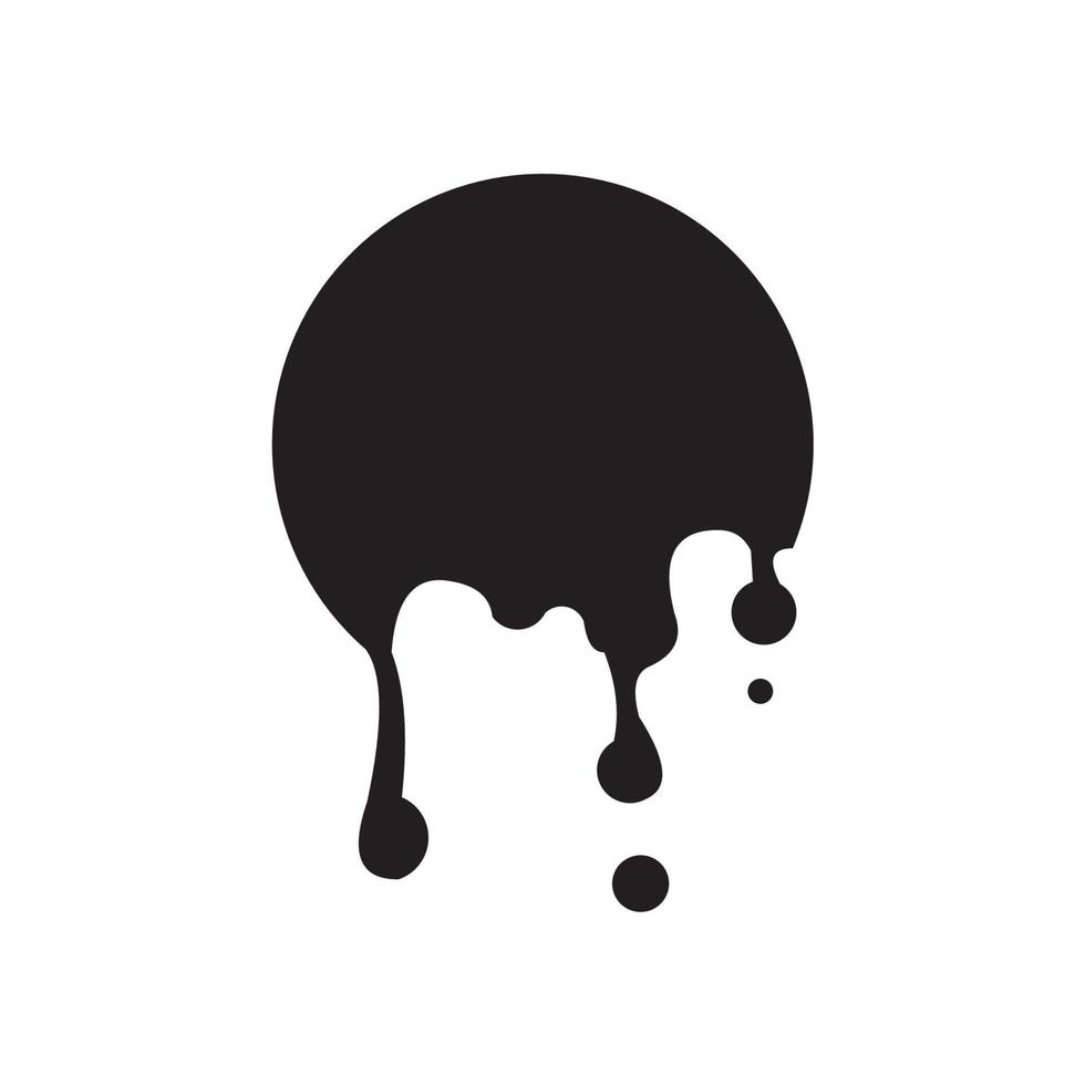 Dripping paint icon set. Current liquid. Current paint, stains. Current inks, black ink. Black dripping slime. Paint drops and blots. Vector illustration.