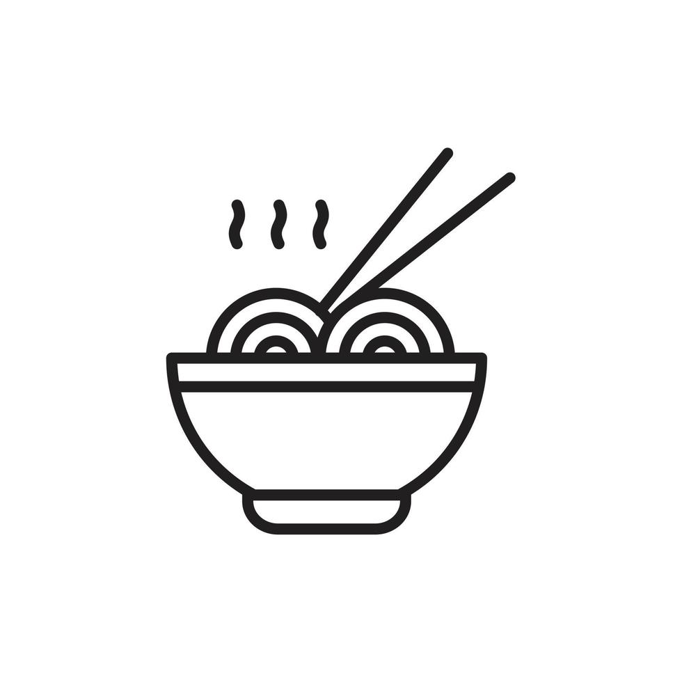 conjunto de iconos de ramen. esquema conjunto de iconos de vector de ramen para diseño web aislado sobre fondo blanco