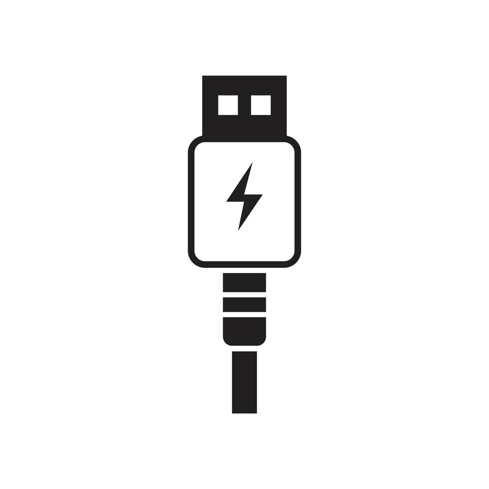 WebUSB charge icon template black color editable. USB charge icon symbol Flat vector illustration for graphic and web design.