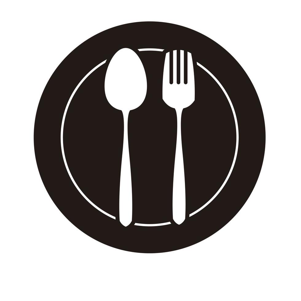 spoon and fork icon vector