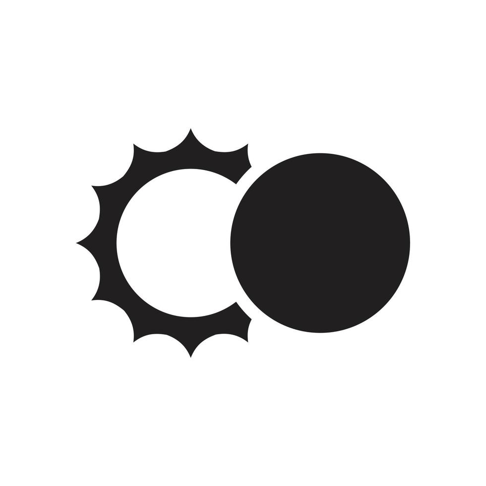 Fases de la plantilla de icono de vector de eclipse solar y lunar en color negro editable. fases de eclipse solar y lunar vector icono símbolo ilustración vectorial plana para diseño gráfico y web.