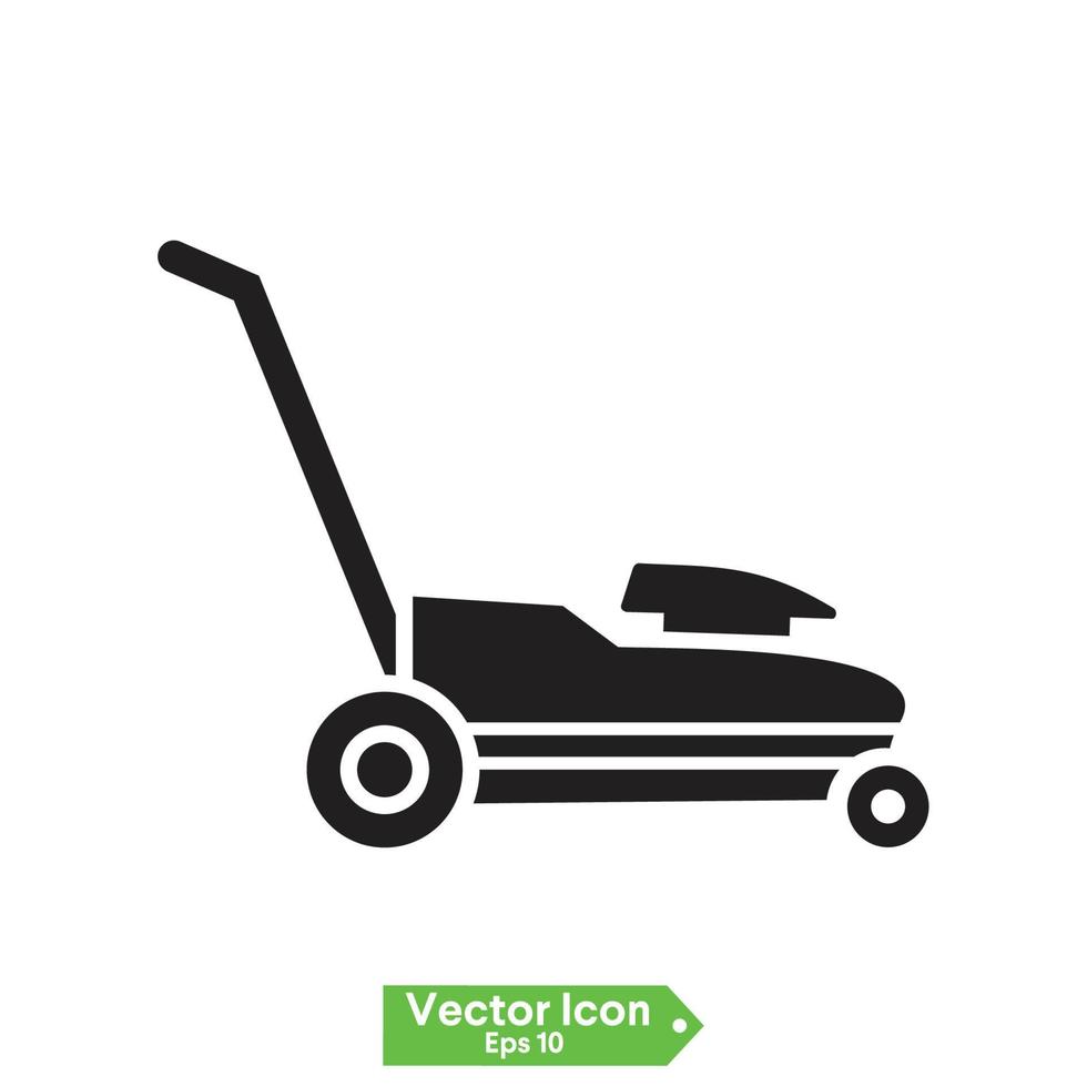 lawn mower icon. The lawn mower icon. Grass symbol. Flat Vector illustration