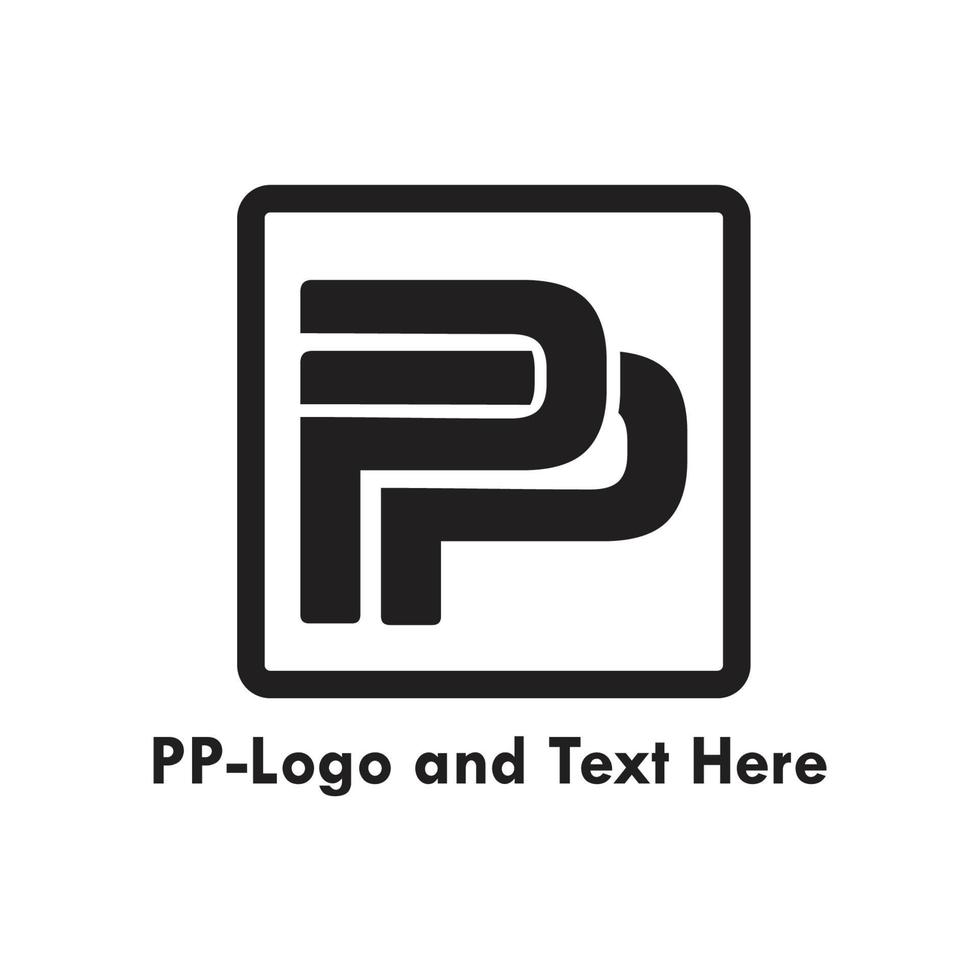 logotipo de la letra del monograma de las iniciales pp vector