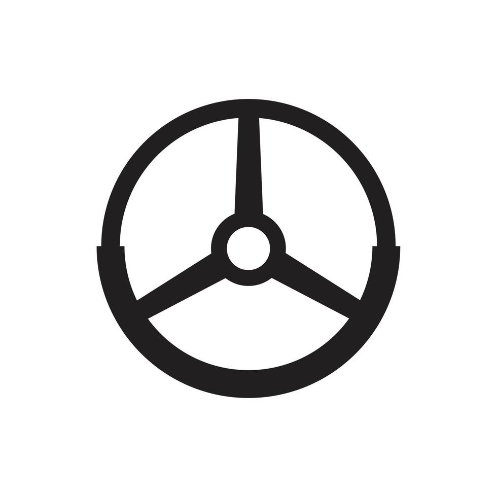 plantilla de icono de volante editable en color negro. Ilustración de vector plano de símbolo de icono de volante para diseño gráfico y web.