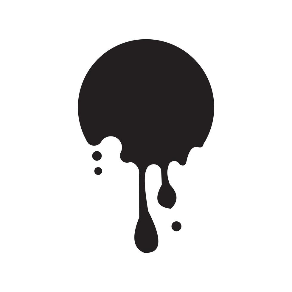 Dripping paint icon set. Current liquid. Current paint, stains. Current inks, black ink. Black dripping slime. Paint drops and blots. Vector illustration.