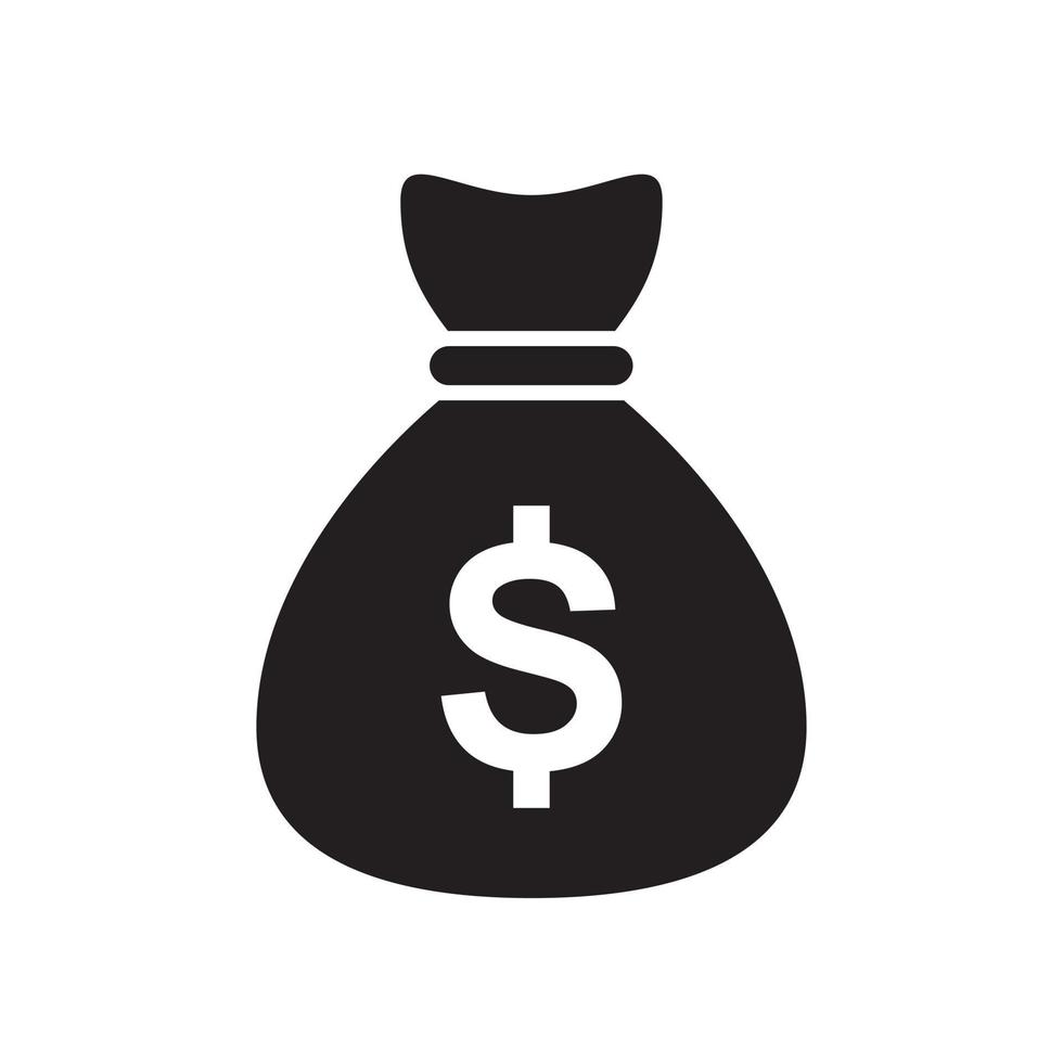 plantilla de icono de bolsa de dinero color negro editable. ilustración de vector plano de símbolo de icono de bolsa de dinero para diseño gráfico y web.