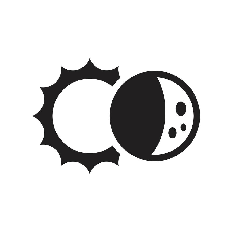 Fases de la plantilla de icono de vector de eclipse solar y lunar en color negro editable. fases de eclipse solar y lunar vector icono símbolo ilustración vectorial plana para diseño gráfico y web.