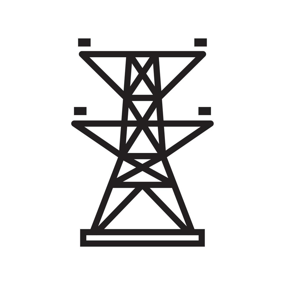 Electric tower, Overhead power line icon template black color editable. Electric tower, Overhead power line icon symbol Flat vector illustration for graphic and web design.