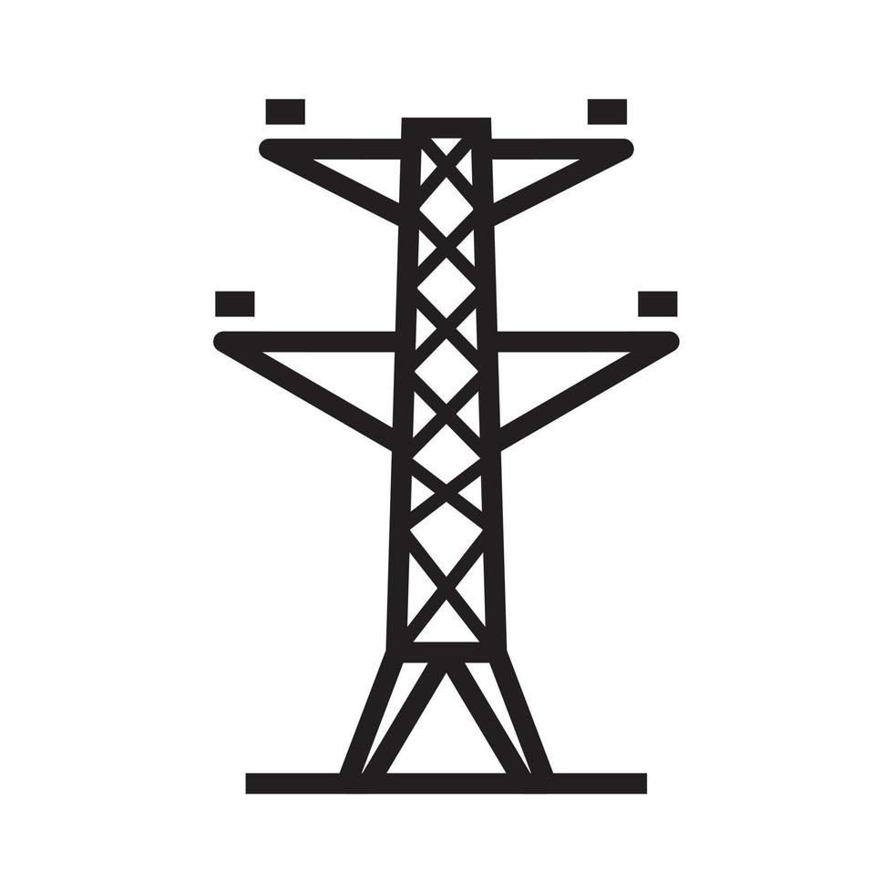 Electric tower, Overhead power line icon template black color editable. Electric tower, Overhead power line icon symbol Flat vector illustration for graphic and web design.