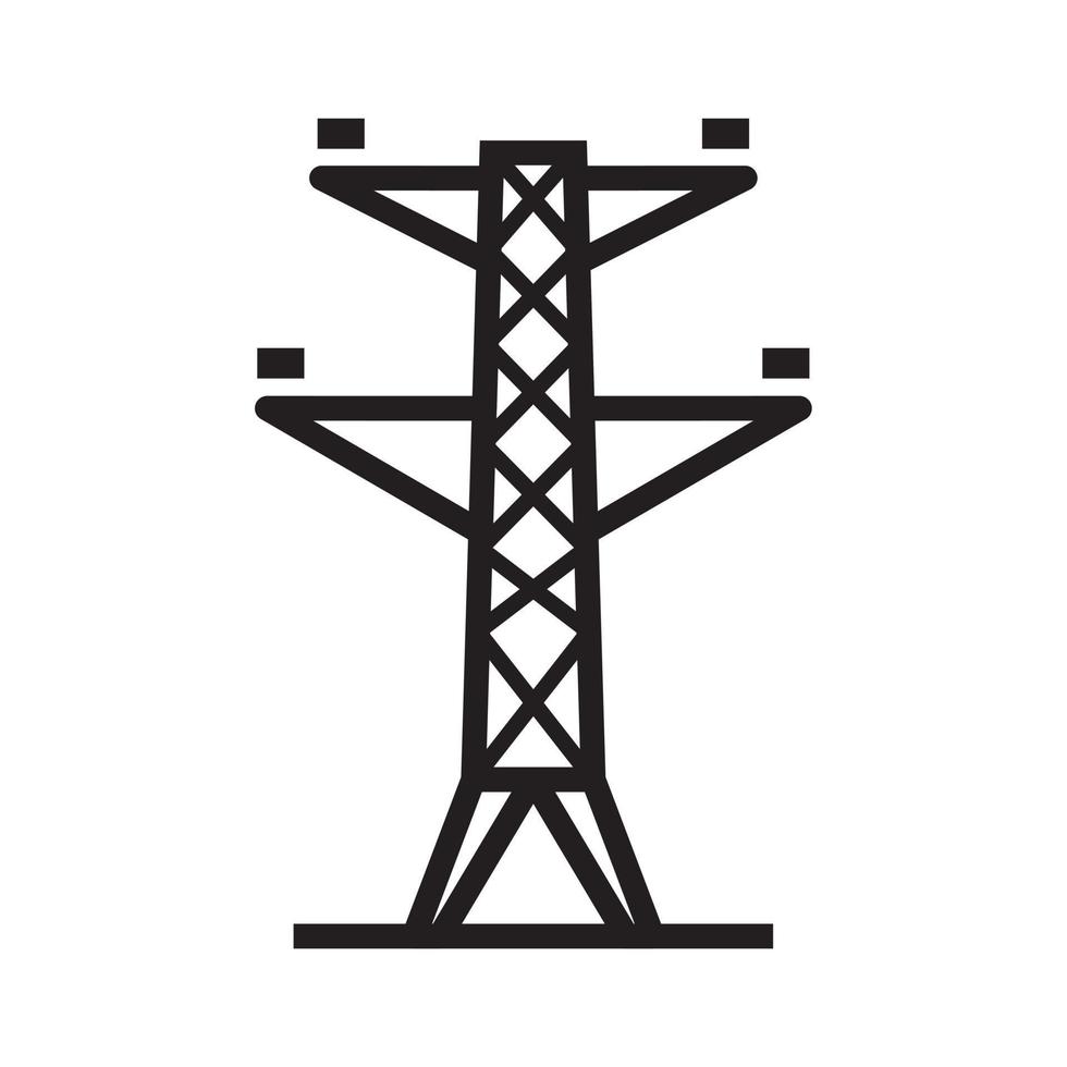 torre eléctrica, plantilla de icono de línea eléctrica aérea color negro editable. torre eléctrica, línea de alimentación aérea icono símbolo ilustración vectorial plana para diseño gráfico y web. vector