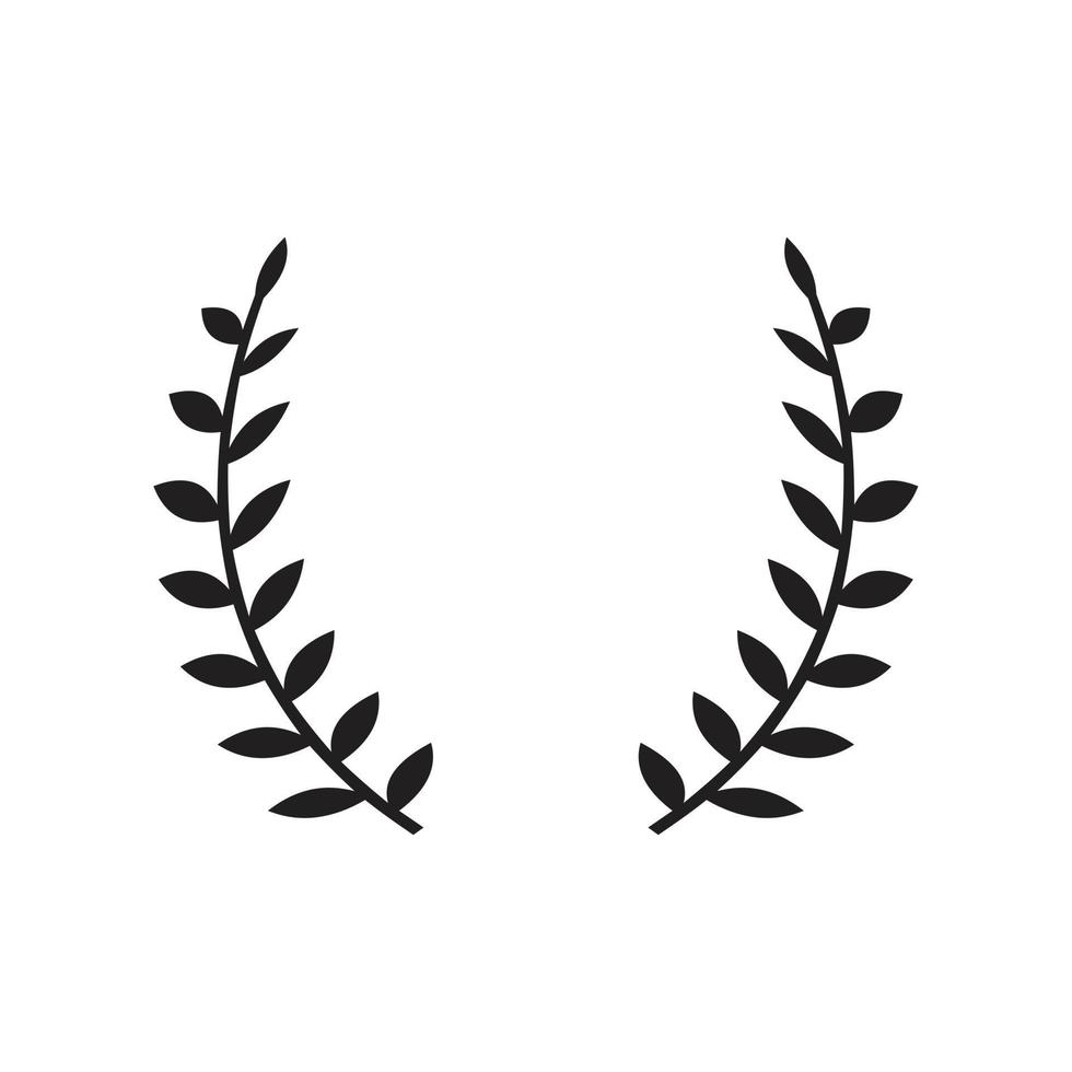 Greek wreaths and heraldic round element with black circular silhouette. set of laurel, fig and olive, victory award icons with leaves and frames illustration for graphic and web design. vector