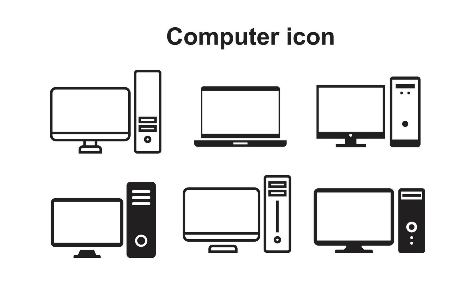 Computer Icon template black color editable. Computer Icon symbol Flat vector illustration for graphic and web design.