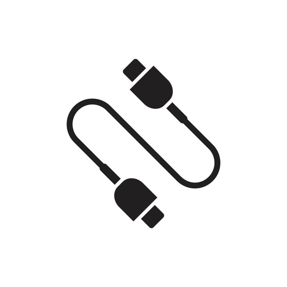 plantilla de icono de cable usb editable en color negro. ilustración de vector plano de símbolo de icono de cable usb para diseño gráfico y web.