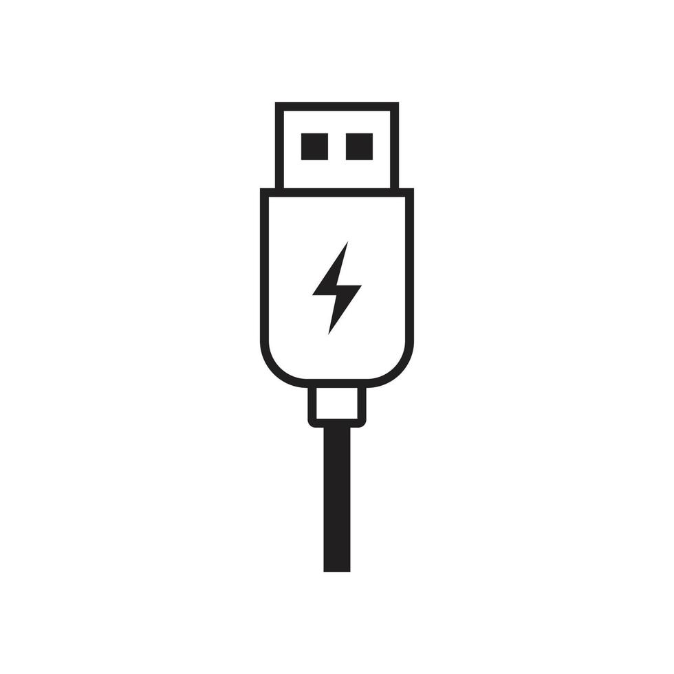 USB charge icon template black color editable. USB charge icon symbol Flat vector illustration for graphic and web design.