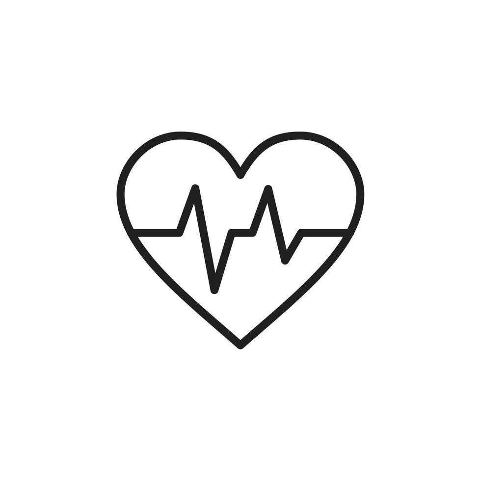 la plantilla de icono de corazón y cardiograma es editable en color negro. el corazón y el cardiograma icono símbolo ilustración vectorial plana para diseño gráfico y web. vector