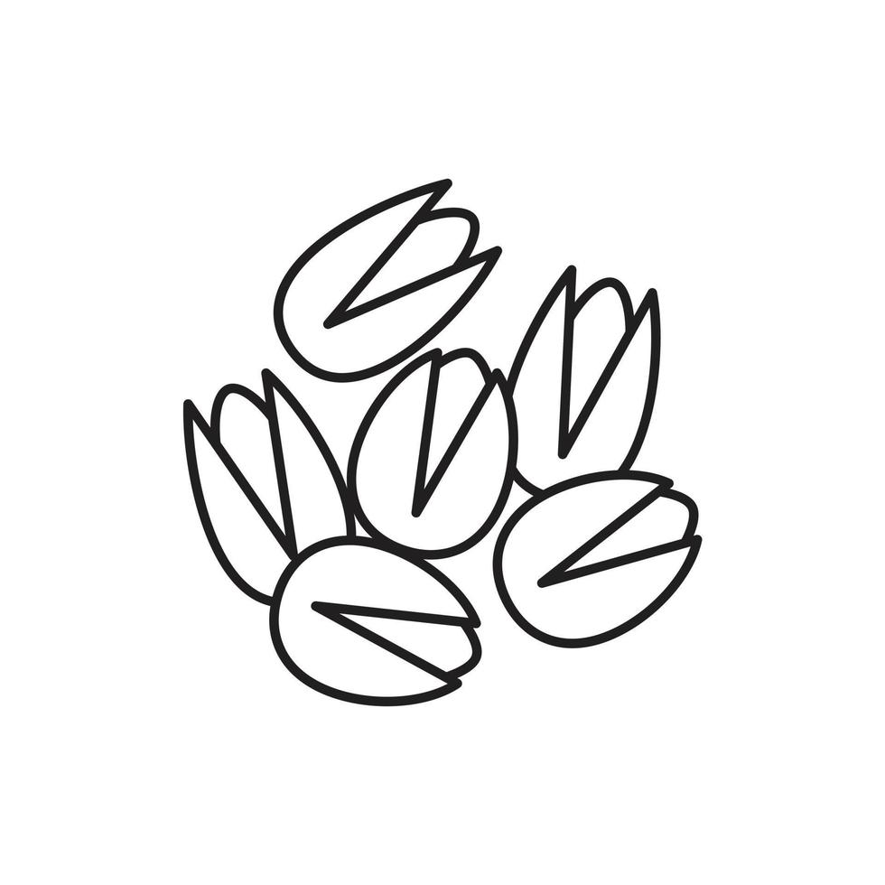 Pistachio simple line icon vector illustration. Editable stroke. 48x48 Pixel Perfect.