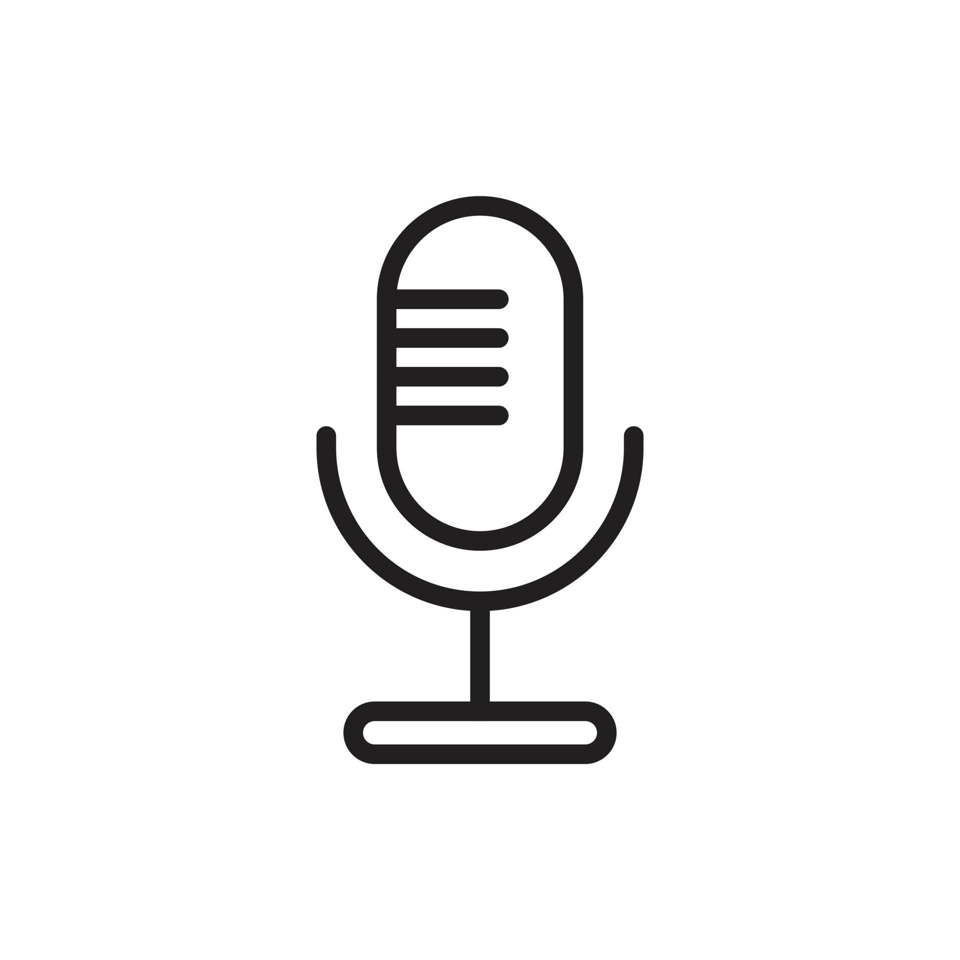 Microphone icon template black color editable. Microphone icon symbol