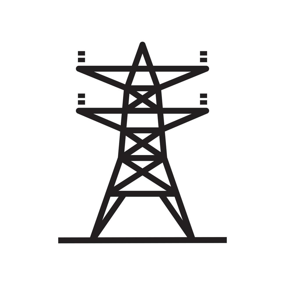 Electric tower, Overhead power line icon template black color editable. Electric tower, Overhead power line icon symbol Flat vector illustration for graphic and web design.