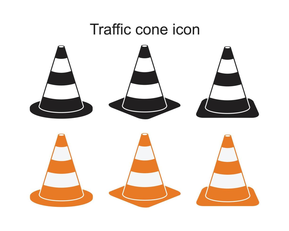 Traffic cone icon template black color editable. vector