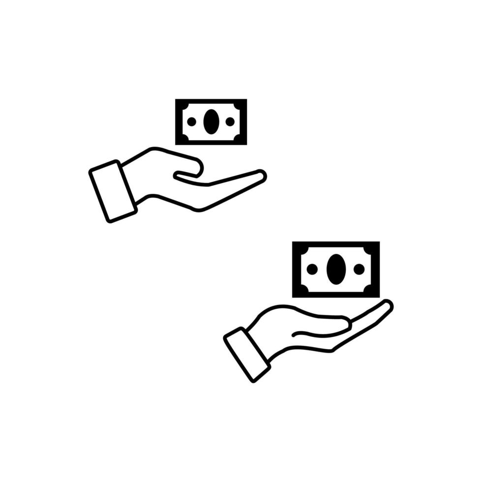 Finance, hand money, Euro investment icon. Glyph vector isolated on a white background.