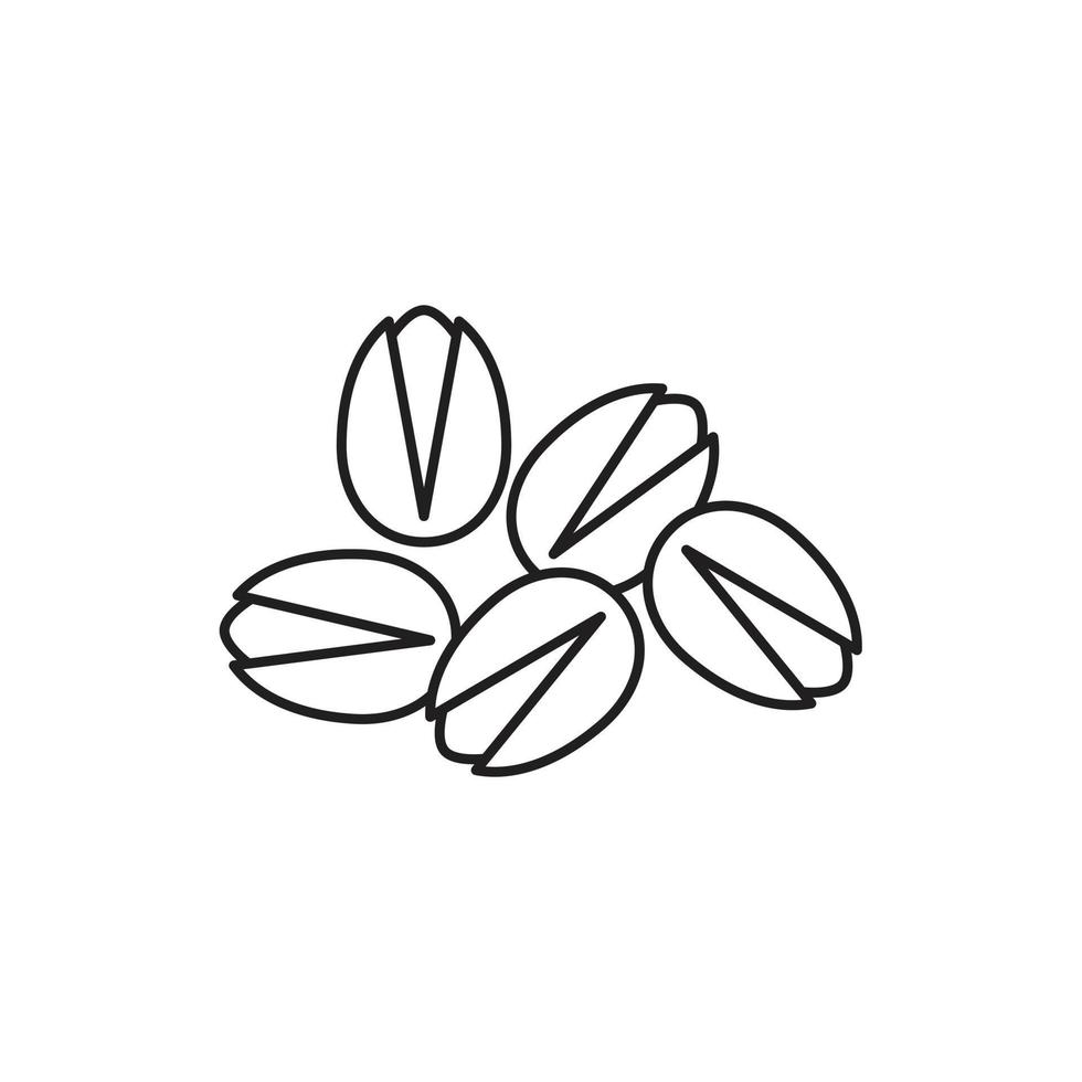 Pistachio simple line icon vector illustration. Editable stroke. 48x48 Pixel Perfect.