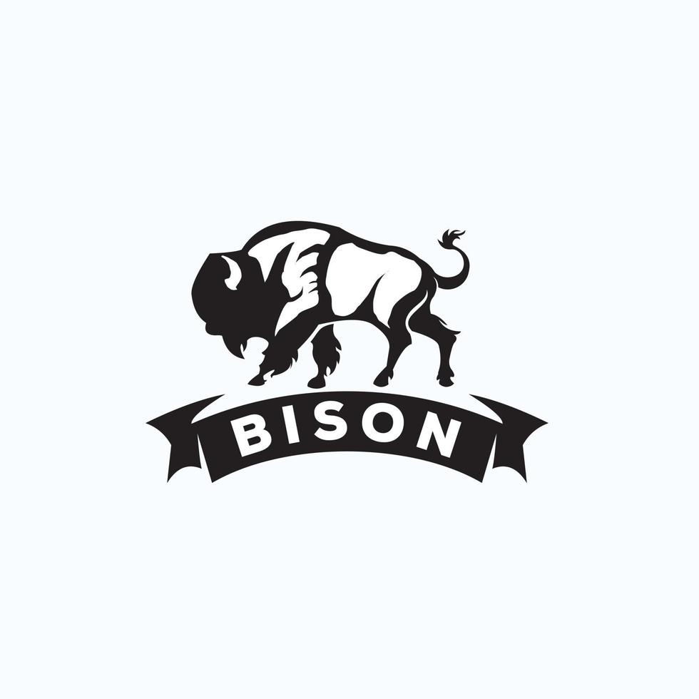 plantilla de logotipo de bisonte vector