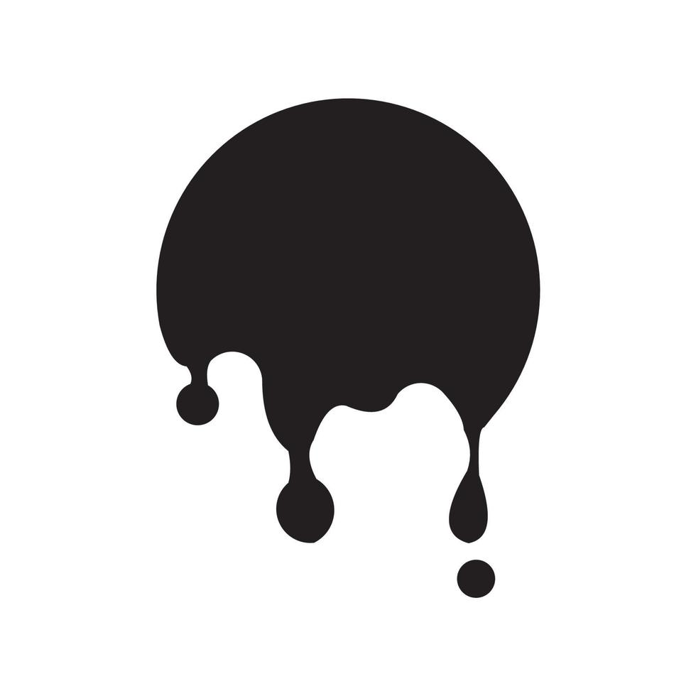 Dripping paint icon set. Current liquid. Current paint, stains. Current inks, black ink. Black dripping slime. Paint drops and blots. Vector illustration.