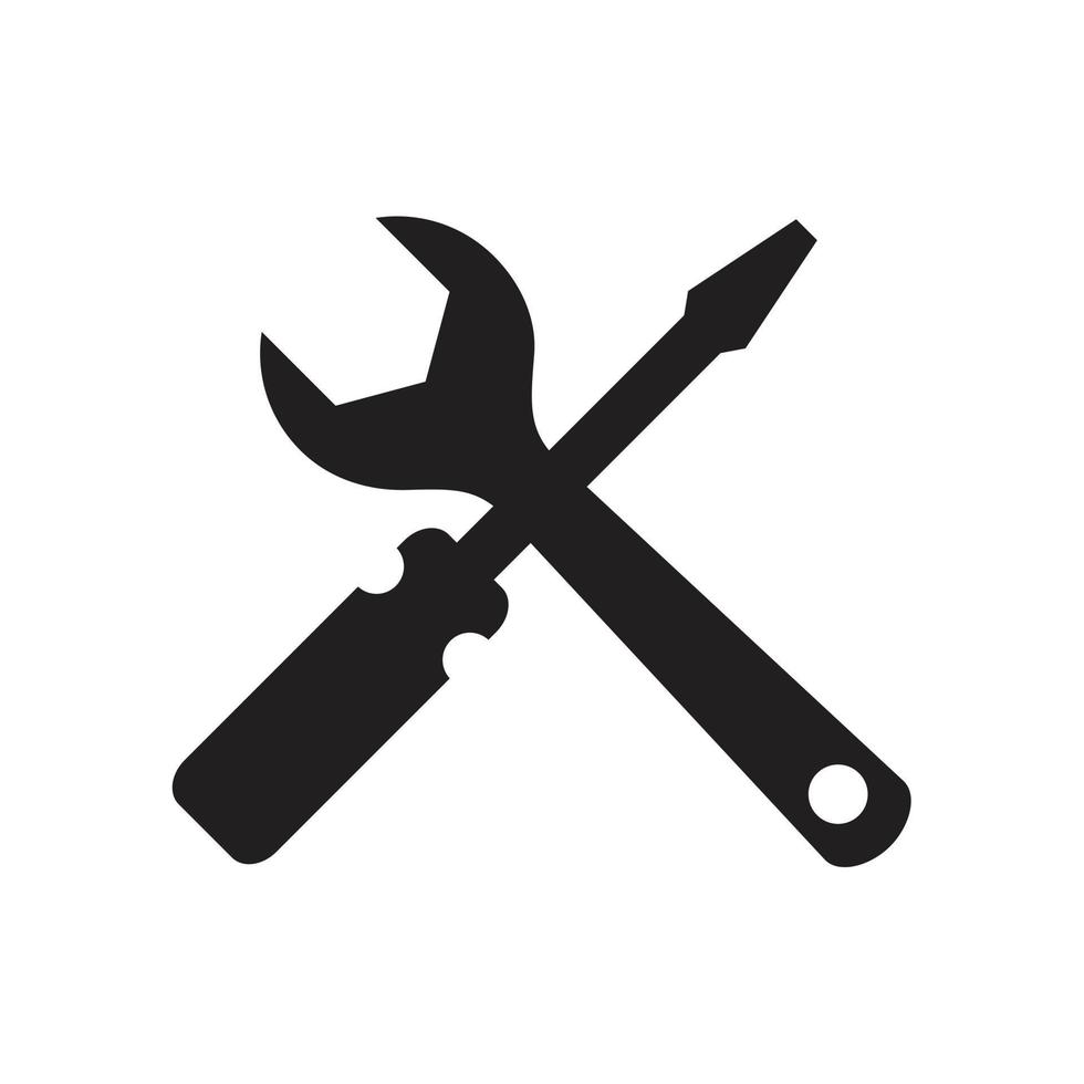 Wrench and screwdriver flat Icon template black color editable. Wrench and screwdriver flat Icon symbol Flat vector illustration for graphic and web design.