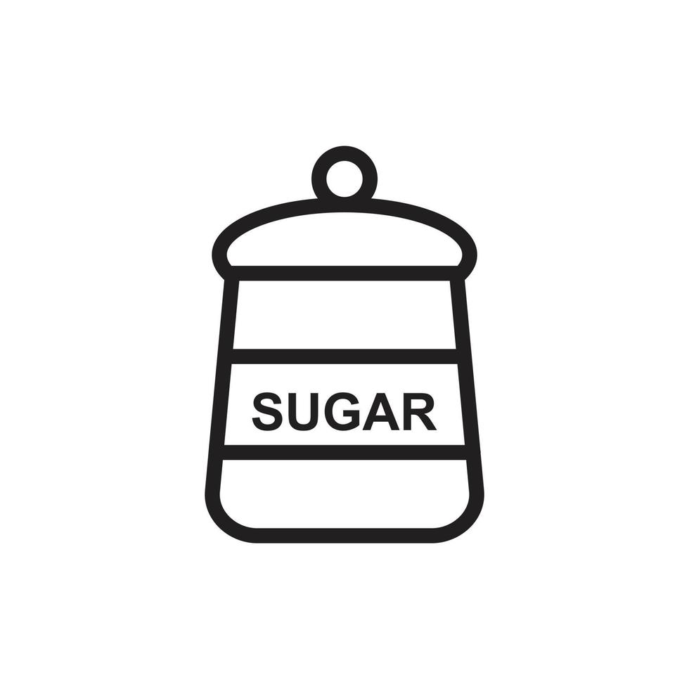 plantilla de icono de azúcar editable en color negro. icono de azúcar símbolo ilustración vectorial plana para diseño gráfico y web. vector