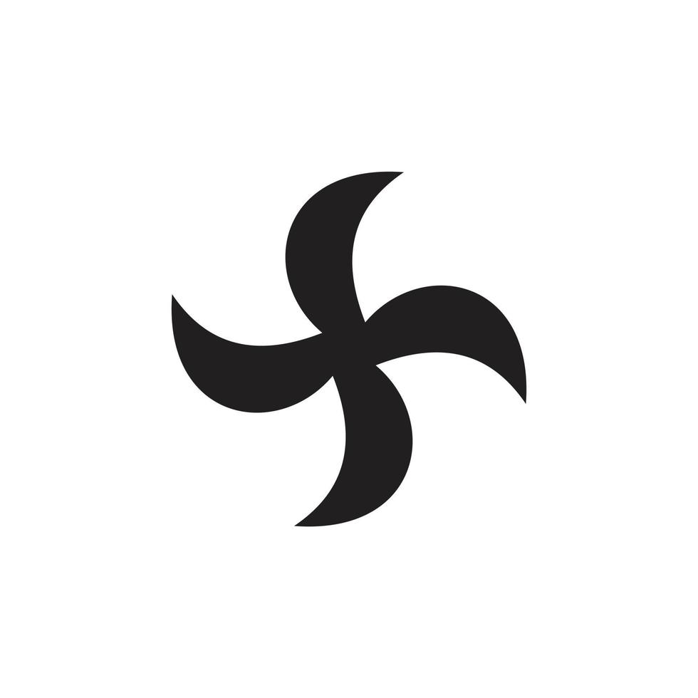 black fan and propeller icon template black color editable. black fan and propeller icon symbol Flat vector illustration for graphic and web design.