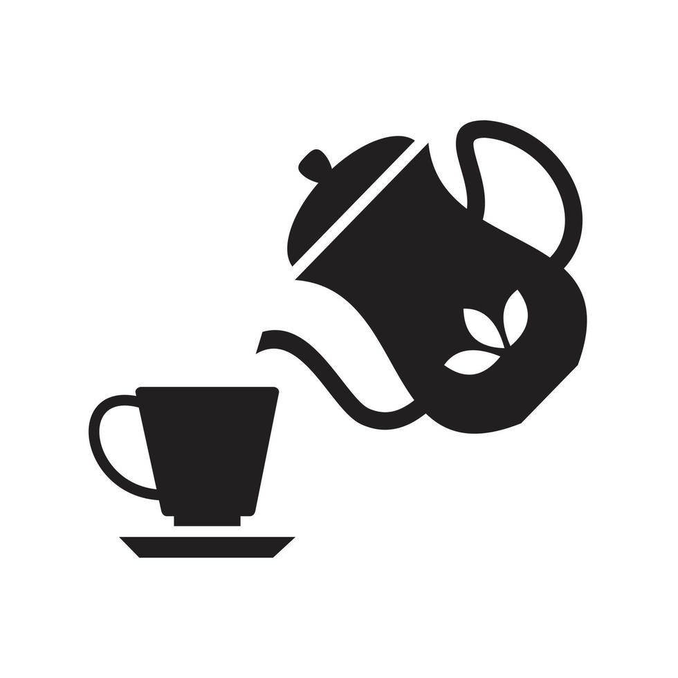 Pouring tea party icon template black color editable. Pouring tea party icon symbol Flat vector illustration for graphic and web design.